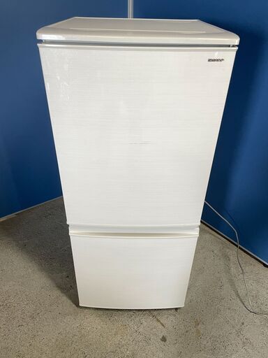 【良品】SHARP 2ドア冷蔵庫 SJ-D14D-W 2018年製 通電確認済み 人気 早い者勝ち！ 引取歓迎 配送OK