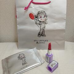 ペコちゃん付き 限定シュウウエムラ ペコちゃん 口紅 リップ 非売品ポーチ付きの画像
