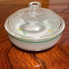 【お渡し予定の方が決まりました】ガラスの蓋付きお皿　《未使用》の画像