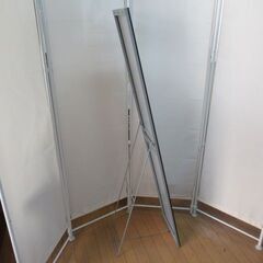 スタンドミラー/姿見/全身鏡/ノンフレーム/150×30cm/中古品/J6475/の画像