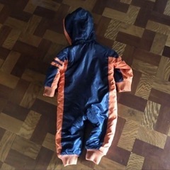 オレンジ × ネイビー ジャンプスーツ 90cmの画像