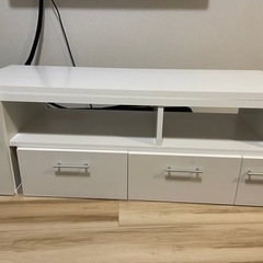 最終引き取り無料！【定価約2万円→0円】収納付きテレビ台（白）