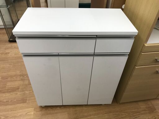 ★ジモティ割あり★  レンジ台 白 H85×W71×D36 クリーニング済み KJ3805