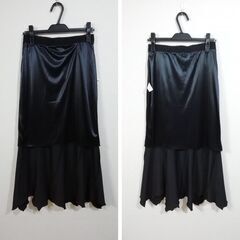 【used】フレア　ロングスカート　ブラック　サイズ：フリーの画像