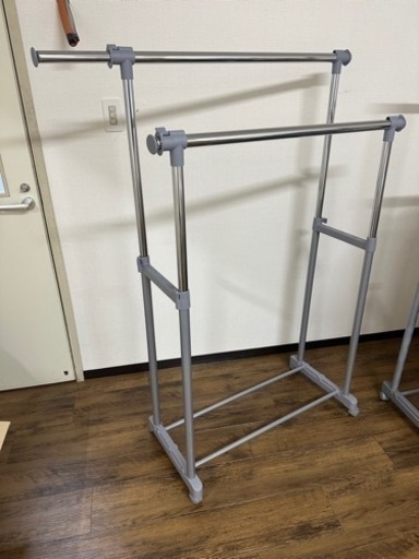 キャスター付き2列ハンガーラック(美品)