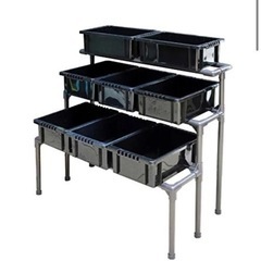 メダカ飼育ラック 棚　NV BOX 13専用設計 防錆・高強度 コンパクト設計 屋外 棚 ラックの画像