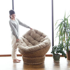 アジアン家具 ウォーターヒヤシンス製 パパサンチェア　美品の画像