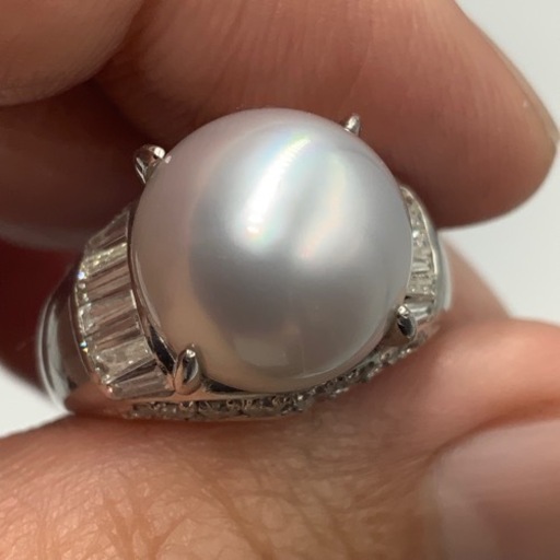 pt900 プラチナ900 パール　ダイヤモンドリング　パールリング　1.05ct 11.9g