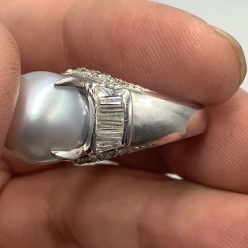 pt900 プラチナ900 パール　ダイヤモンドリング　パールリング　1.05ct 11.9g