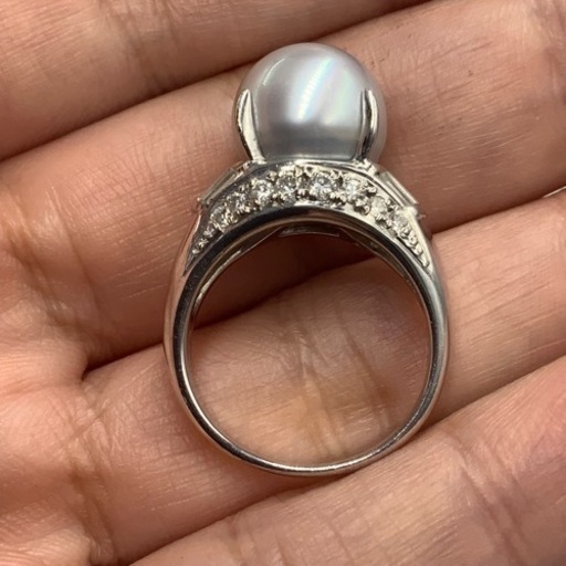 pt900 プラチナ900 パール　ダイヤモンドリング　パールリング　1.05ct 11.9g