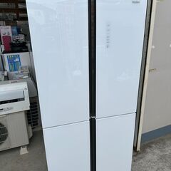 【動作保証あり】Haier ハイアール 2021年 JR-NF468B 468L 4ドア 冷凍冷蔵庫 ガラスドア【管理KRR557】