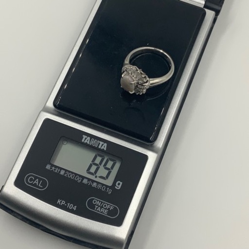 pt900 プラチナ900 ダイヤモンドリング　ブラックオパールリング　8.9g 1.35ct D0.56ct