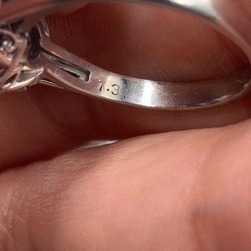 Pt900 プラチナ900 サファイヤリング　ダイヤモンドリング　4.7g 1.31ct 0.06ct