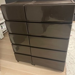 収納ケース2個セット　ブラウン