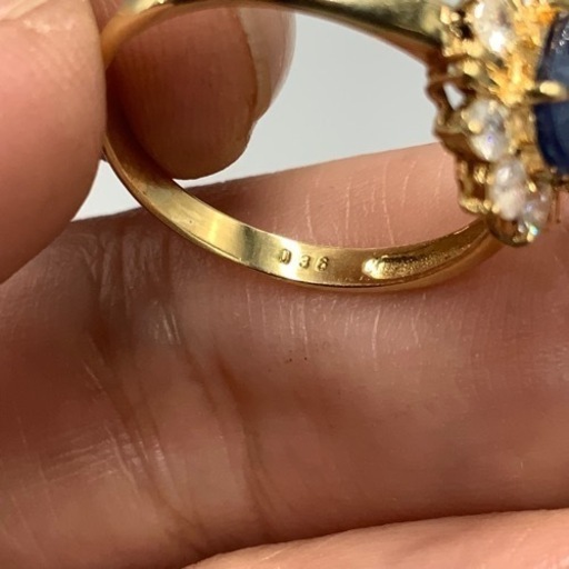 K18 18金　サファイヤリング　ダイヤモンドリング　2.3g 1ct 0.36ct