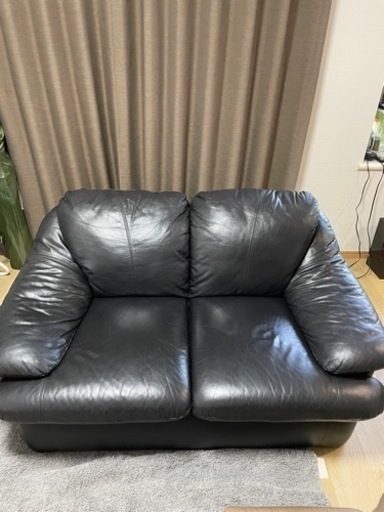 IKEA レザー2人掛けソファー