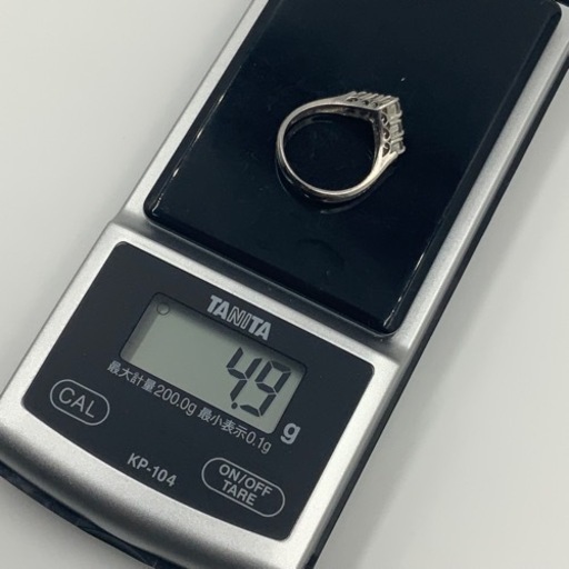 pt850 プラチナ850 ダイヤモンドリング　V型リング　0.58ct 4.9g