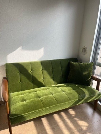 カリモク60ソファー　モケットグリーン