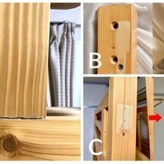 LOWYA ロウヤ ロフトベッド 木製 セミダブル ナチュラル+マットレスの画像