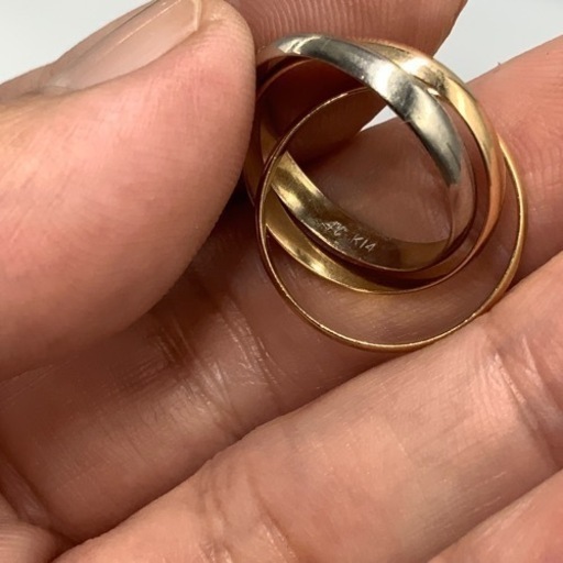 4℃ ヨンドシー　K18 K14 トリニティリング　4.5g