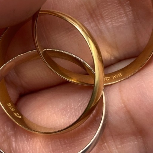 4℃ ヨンドシー　K18 K14 トリニティリング　4.5g