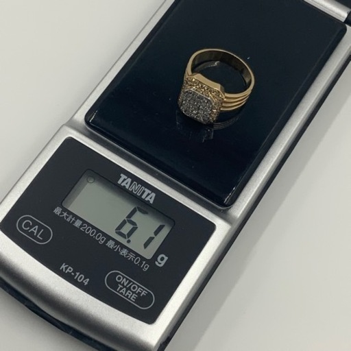 K18 pt900 コンビ　ダイヤモンドリング　6.1g 0.41ct