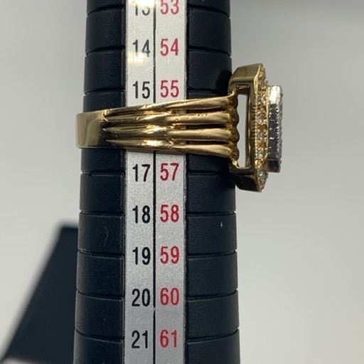 K18 pt900 コンビ　ダイヤモンドリング　6.1g 0.41ct