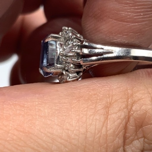 Pt900 プラチナ900 サファイヤリング　ダイヤモンドリング　4.9g 2.01ct 0.28ct