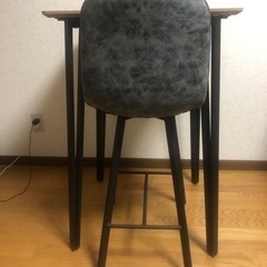 (値下げ)ニトリ　バーテーブル　椅子　セットの画像