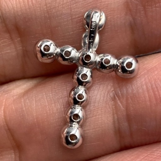 K18WG ダイヤモンドクロス　ペンダントトップ　1.9g 1ct