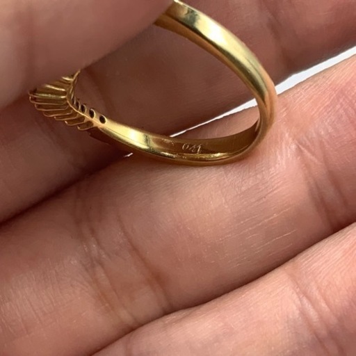 K18 18金　パールリング　ダイヤモンドリング　5.3g 0.41ct