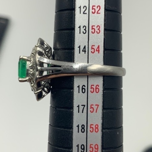 Pt900 エメラルドリング　ダイヤモンドリング　6.6g 0.99ct 0.66ct