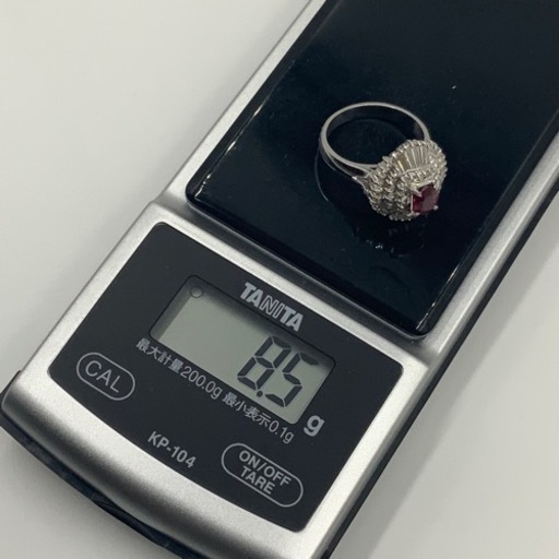 Pt900 ルビー　ダイヤモンドリング　 0.77ct 0.9ct 8.5g