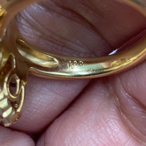 K18 18金　パール　ダイヤモンドリング　1ct 8.9g