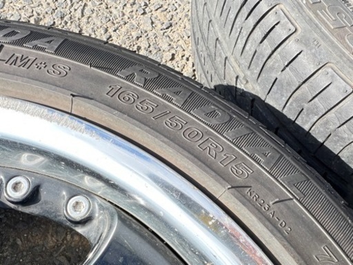 SHALLEN 165/50R15 PCD100 +23 +42 軽自動車 4穴 シャレン 深リム アルミホイール 4本セット 15イ