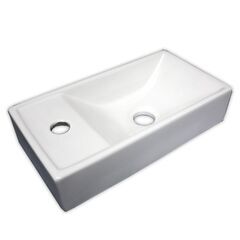 白陶器欧風狭小長方角型カウンター洗面器　Ambest　SL734...