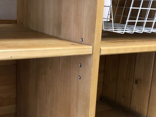 ★便利・収納・一人暮らし向け★無垢板キッチンカウンター★幅940mm 野菜ラック引き出し付★DIY