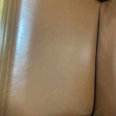 受付中〜12/15 キャンセルの為再出品！PUレザーソファ　キャメル色の画像