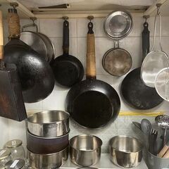 お得！9点セット　しっかり育った鉄フライパン3点　中華鍋1点　　...