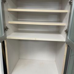 リサイクルショップどりーむ荒田店 No9193 食器棚　レンジ台　白　汚れありのため大特価♪の画像