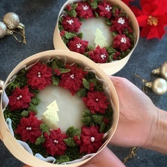 あんこのお花「クリスマスリース風おはぎケーキ」レッスンの画像