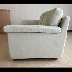 札幌限定配送/お引き取り可◆家具◆コスガ◆5785◆2.5人用ファブリックソファ/アイボリー系◆ラムース/スエード調人工皮革◆W177 D85 H80 札幌限定配送/お引き取り可◇家具◇コスガ◇5785◇2.5人用