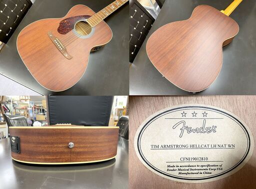 Yahoo!オークション - Fender エレアコ TIM ARMSTRONG HELLCAT LH NAT Fender エレアコ TIM ARMSTRONG HELLCAT LH NAT WN 左利き用 レフティ フェンダー アコースティッ