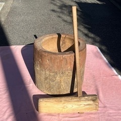 お餅つきの杵と臼 年末のイベントにの画像