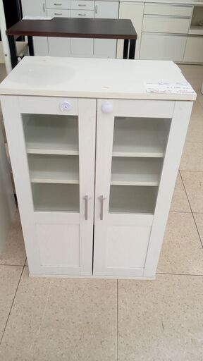 ★ジモティ割あり★  食器棚 白 H59.8×D39×W89.8 クリーニング済み TJ3117
