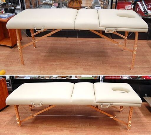 SMART COLLECTION 折り畳みエステベッド アイボリー リクライニング