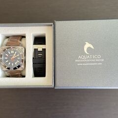 新品★腕時計　AQUATICO ダイバーズウォッチ「チタンブラック」の画像