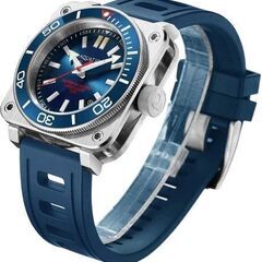 新品★腕時計　AQUATICO ダイバーズウォッチ「チタンブルー」の画像