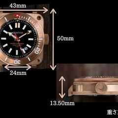 新品★腕時計　AQUATICO ダイバーズウォッチ「ブロンズブルー」の画像