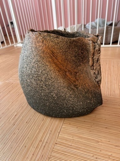 陶器 花器 花瓶 オブジェ 石置物